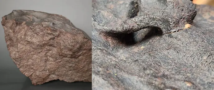 Residual fusion formation in a meteorite