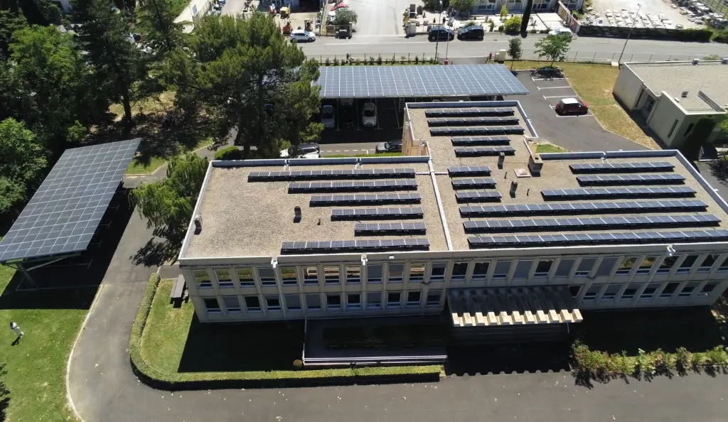 Solar panels on a building