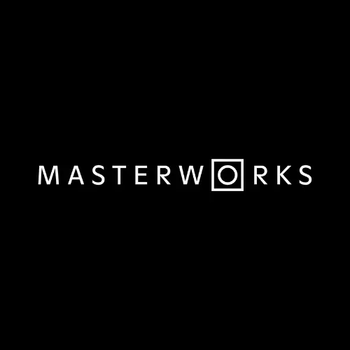 Logo Masterworks sur fond noir
