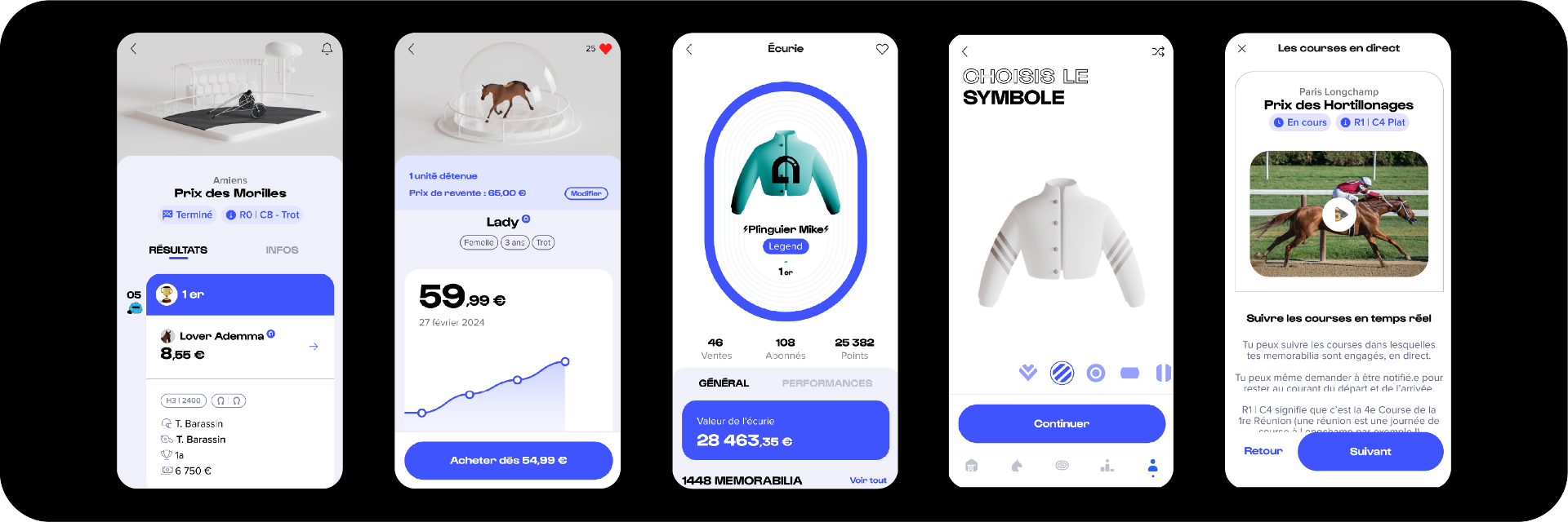 Eqwin application screens